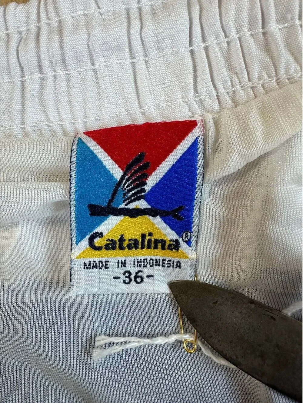 Vintage 70s Catalina swim trunks shorts 36 striped preppy colorful colorblock